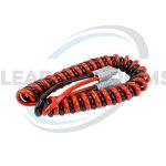 Coiled heavy duty battery lead with red and black cable and Anderson connectors