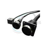 Multi-pin automotive wiring harness with circular connectors and panel mount socket, heavy-duty electrical loom for vehicle and trailer applications