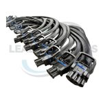 Braided battery cable harness with REMA connectors, heavy-duty industrial power lead for forklift trucks and battery systems
